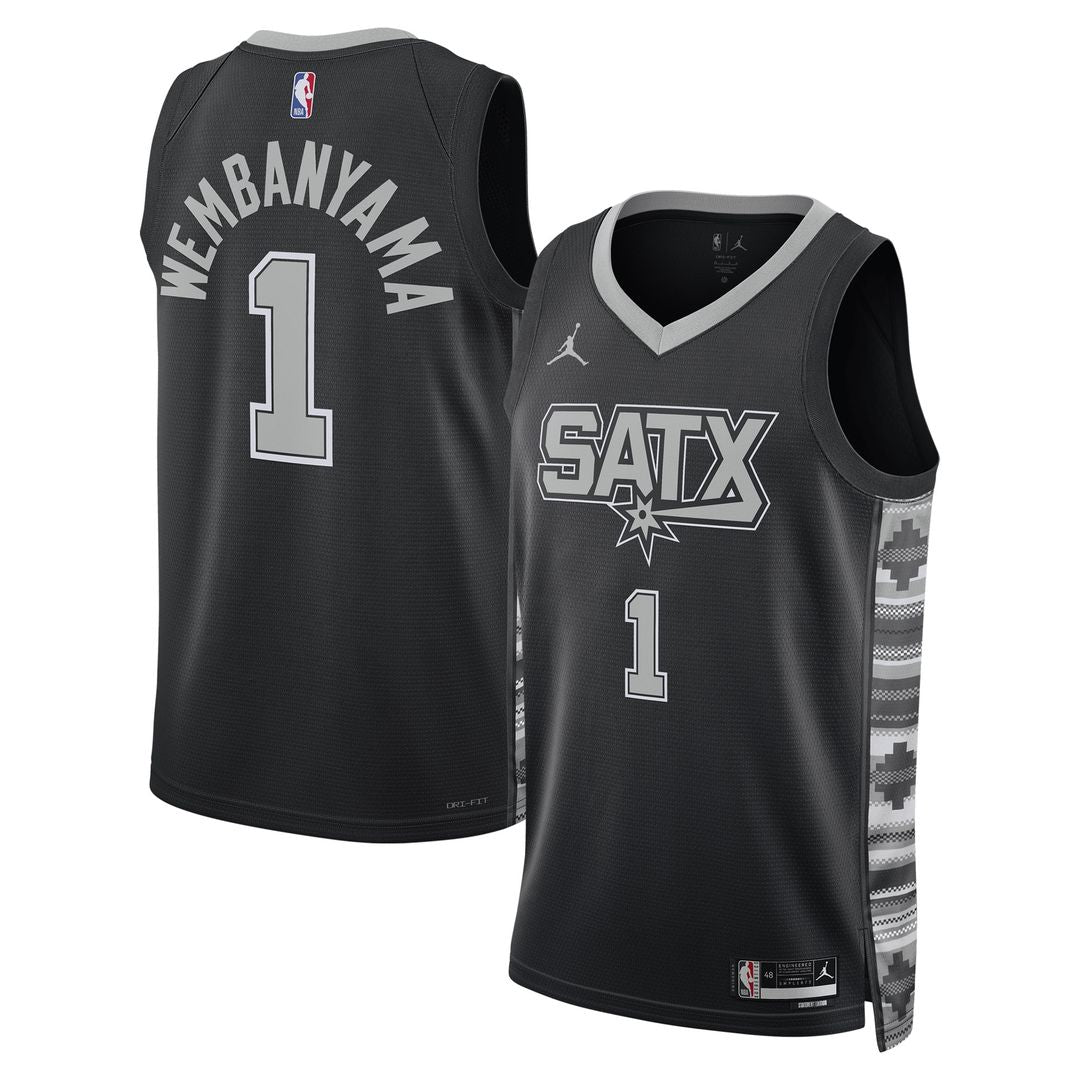 San Antonio Spurs Victor Wembanyama Jordan Brand Unisex Swingman Jersey - Statement Edition - Black