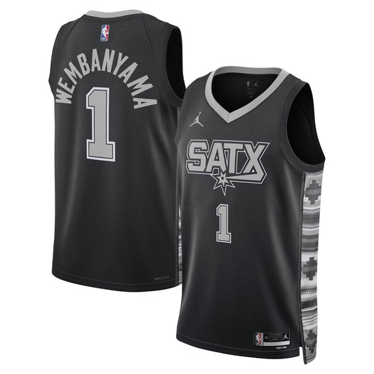 San Antonio Spurs Victor Wembanyama Jordan Brand Unisex Swingman Jersey - Statement Edition - Black
