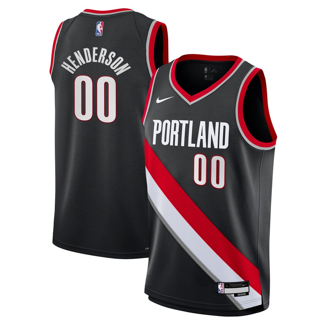 Portland Trail Blazers Scoot Henderson Nike Youth Swingman Jersey - Icon Edition - Black