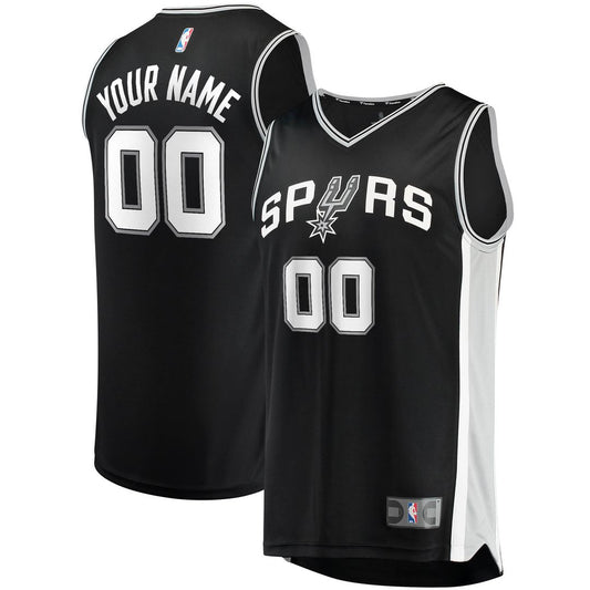 San Antonio Spurs Fanatics Fast Break Custom Replica Jersey Black - Icon Edition