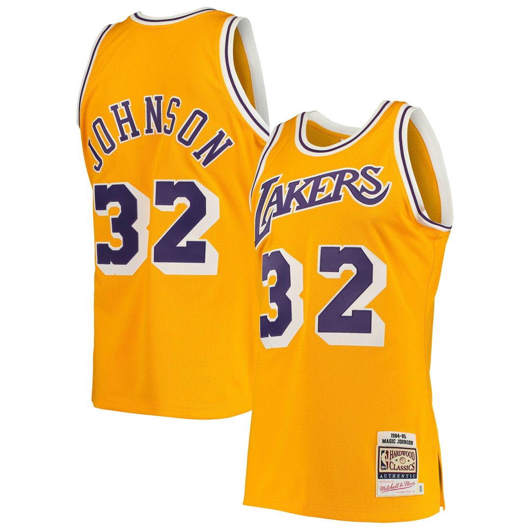 Los Angeles Lakers Magic Johnson Mitchell & Ness 1984/85 Hardwood Classics Authentic Jersey - Gold