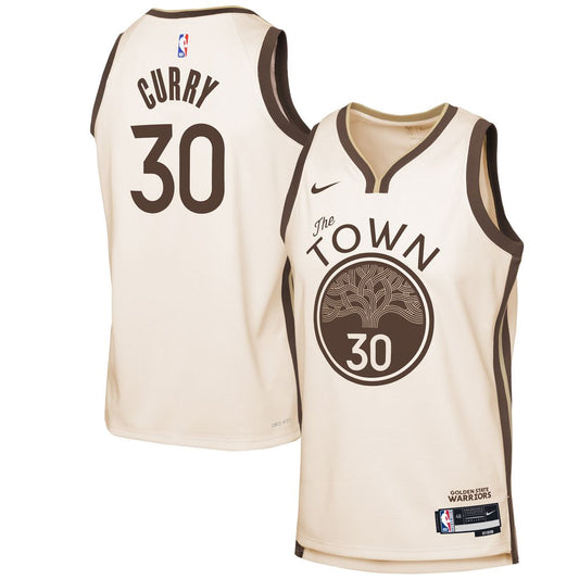 Golden State Warriors Stephen Curry Nike Youth 2025/26 City Edition Swingman Jersey - Tan