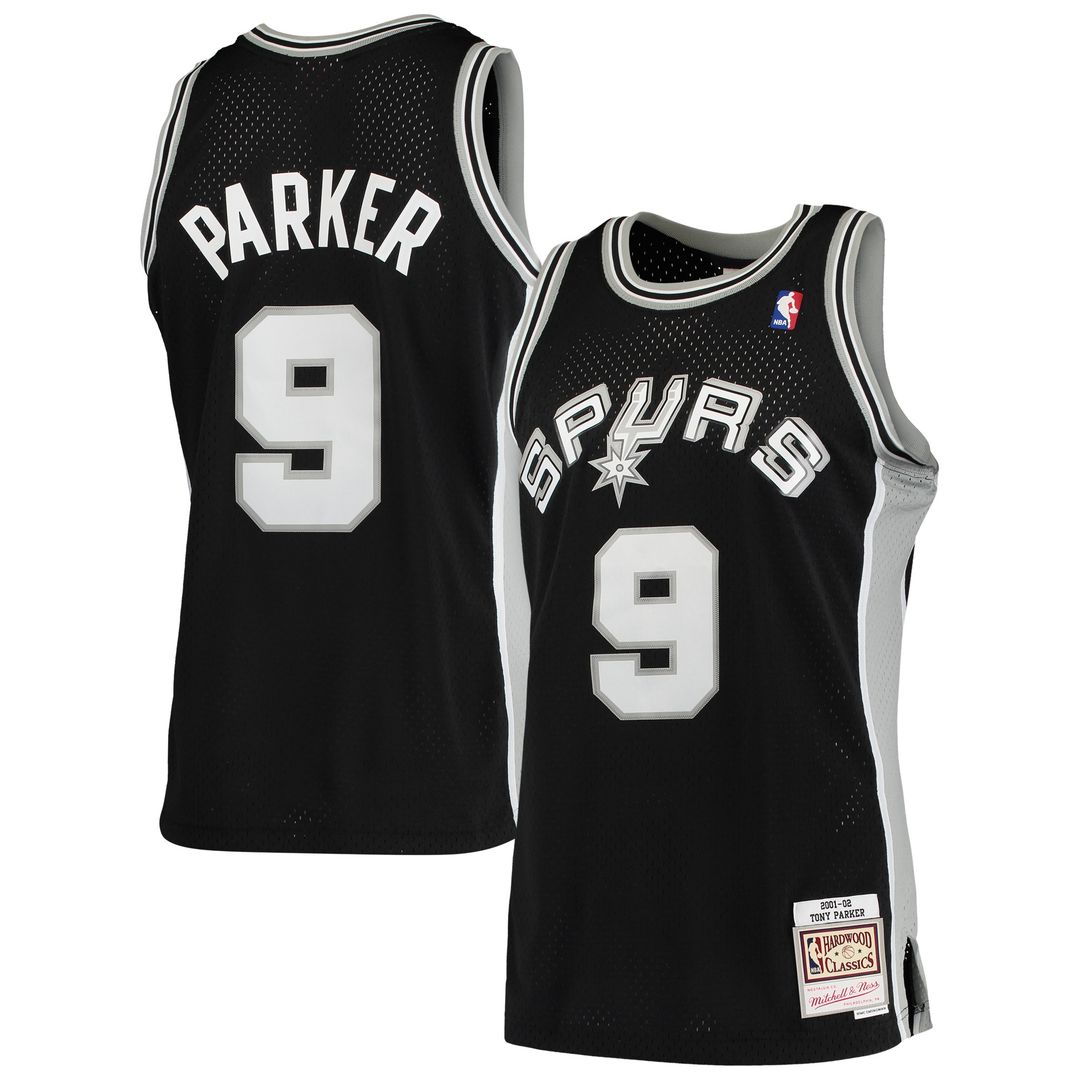 San Antonio Spurs Tony Parker Mitchell & Ness Hardwood Classics Swingman Jersey - Black