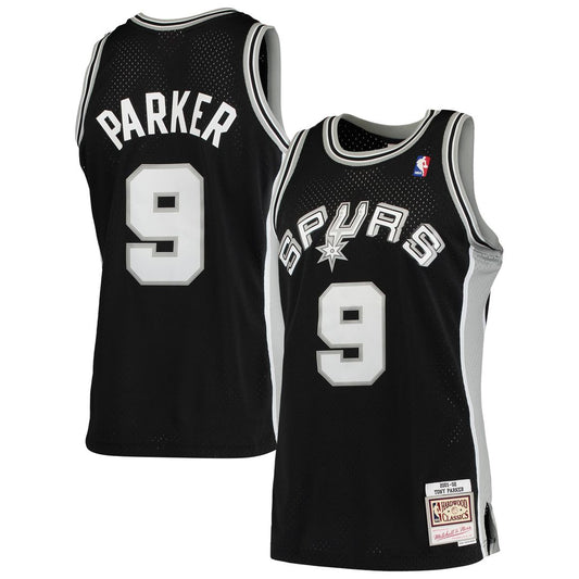 San Antonio Spurs Tony Parker Mitchell & Ness Hardwood Classics Swingman Jersey - Black