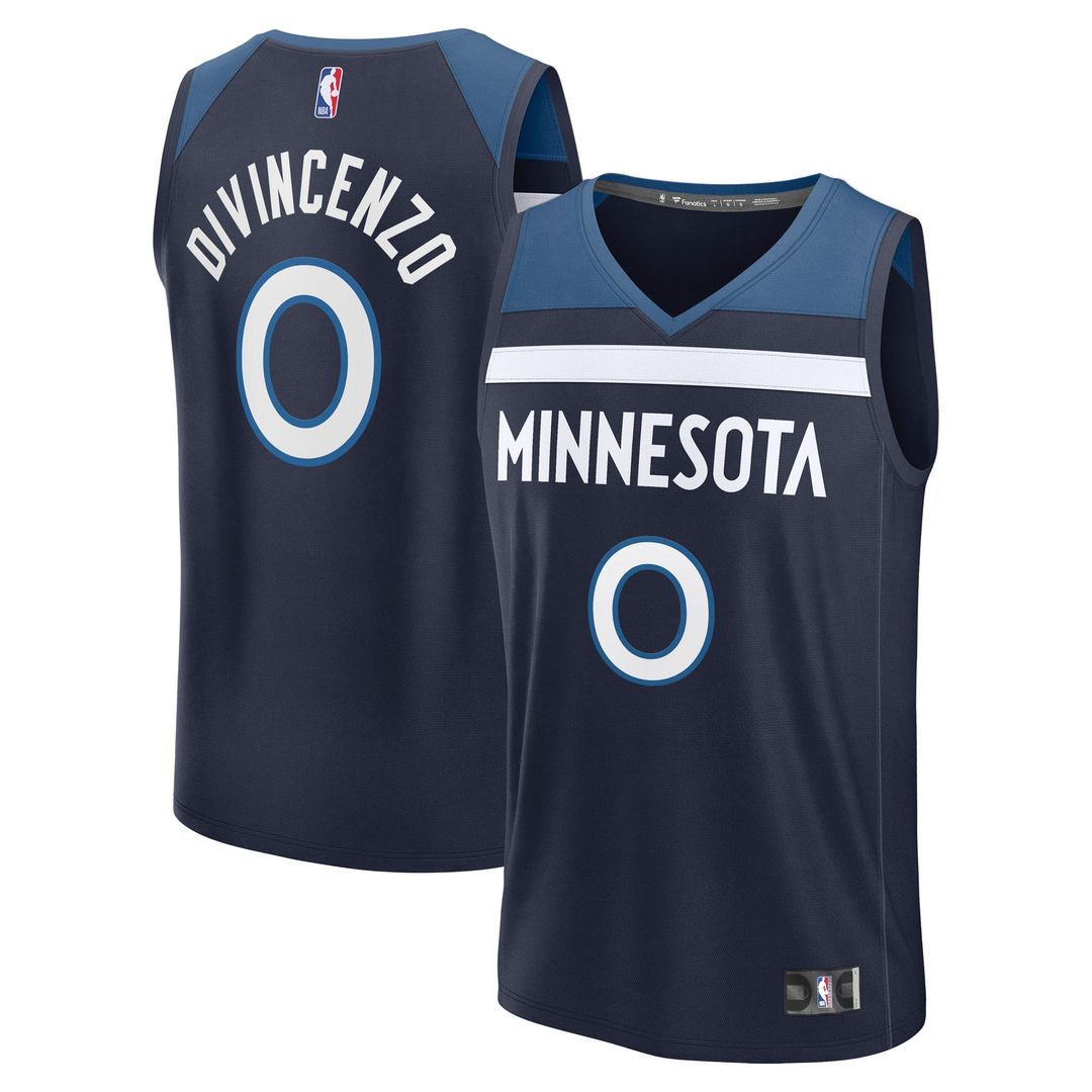 Minnesota Timberwolves Donte DiVincenzo Fanatics Fast Break Replica Player Jersey - Icon Edition - Navy