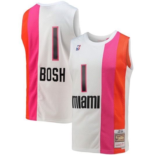 Miami Heat Chris Bosh Mitchell & Ness 2011/12 Hardwood Classics Swingman Jersey - White