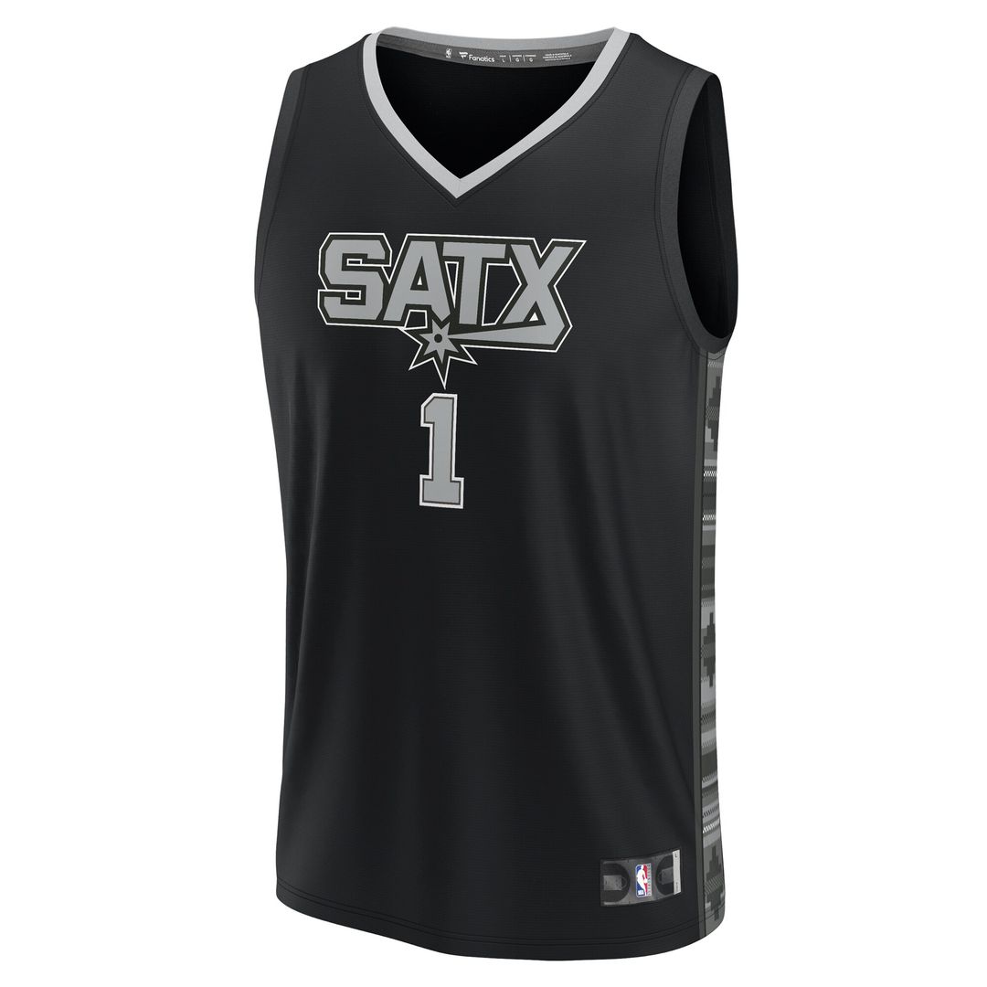 San Antonio Spurs Victor Wembanyama Fanatics Fast Break Player Jersey - Statement Edition - Black