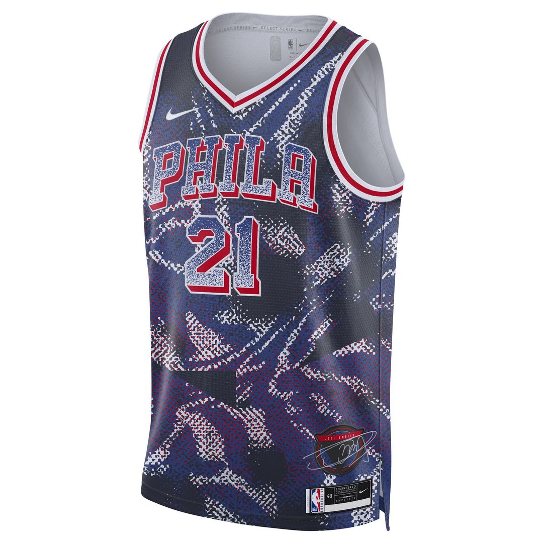 Philadelphia 76ers Joel Embiid Nike Unisex 2025 Select Series Swingman Player Jersey - Navy