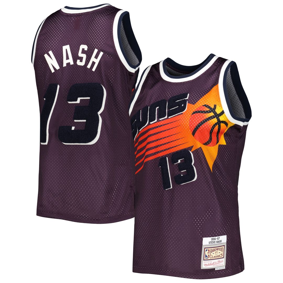 Phoenix Suns Steve Nash Mitchell & Ness 1996/97 Hardwood Classics Off - Court Swingman Jersey - Purple