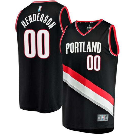 Portland Trail Blazers Scoot Henderson Fanatics Fast Break Replica Jersey - Icon Edition - Black