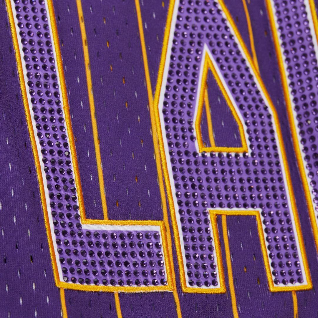 Los Angeles Lakers Mitchell & Ness x DANNIJO Women's Fashion Baseball Jersey - Purple