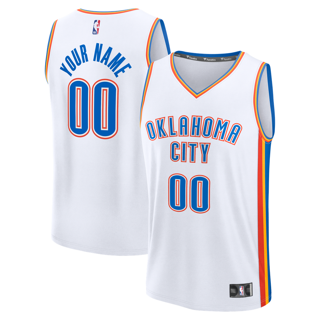Oklahoma City Thunder Fanatics Youth Fast Break Custom Jersey - Association Edition - White