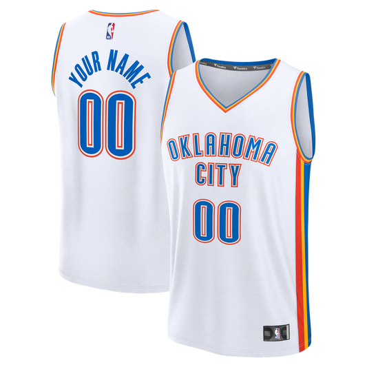 Oklahoma City Thunder Fanatics Youth Fast Break Custom Jersey - Association Edition - White
