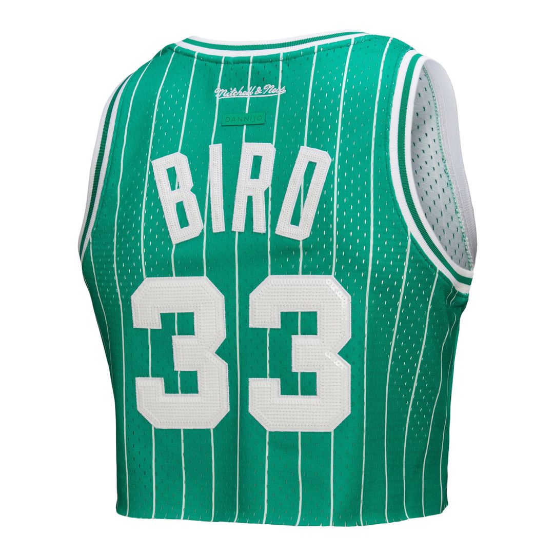 Boston Celtics Larry Bird Mitchell & Ness x DANNIJO Women's Fashion Cropped Basketball Jersey - Kelly Green