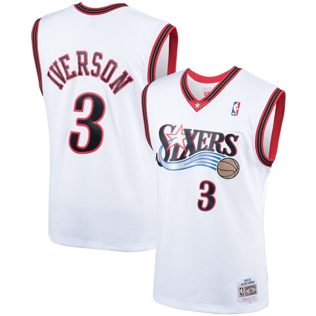 Philadelphia 76ers Allen Iverson Mitchell & Ness Hardwood Classics Swingman Jersey - White