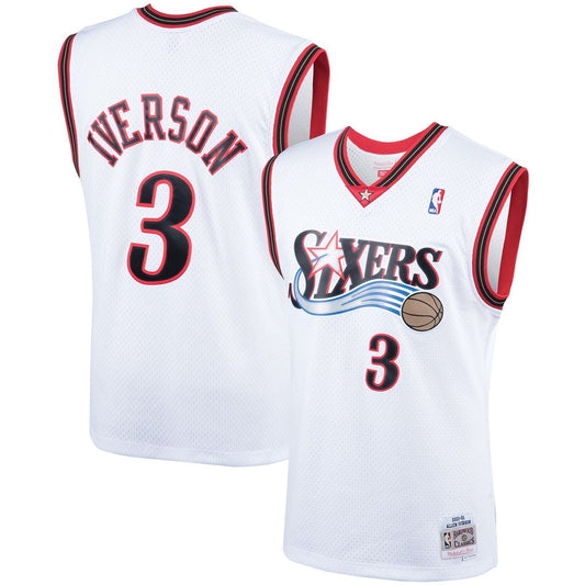Philadelphia 76ers Allen Iverson Mitchell & Ness Hardwood Classics Swingman Jersey - White