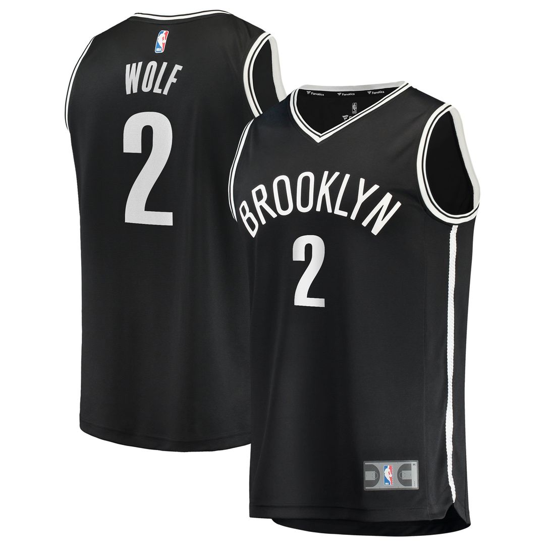 Brooklyn Nets Daniel Wolf Fanatics Fast Break Replica Jersey - Black - Icon Edition