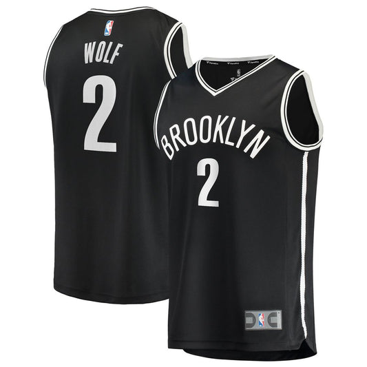Brooklyn Nets Daniel Wolf Fanatics Fast Break Replica Jersey - Black - Icon Edition