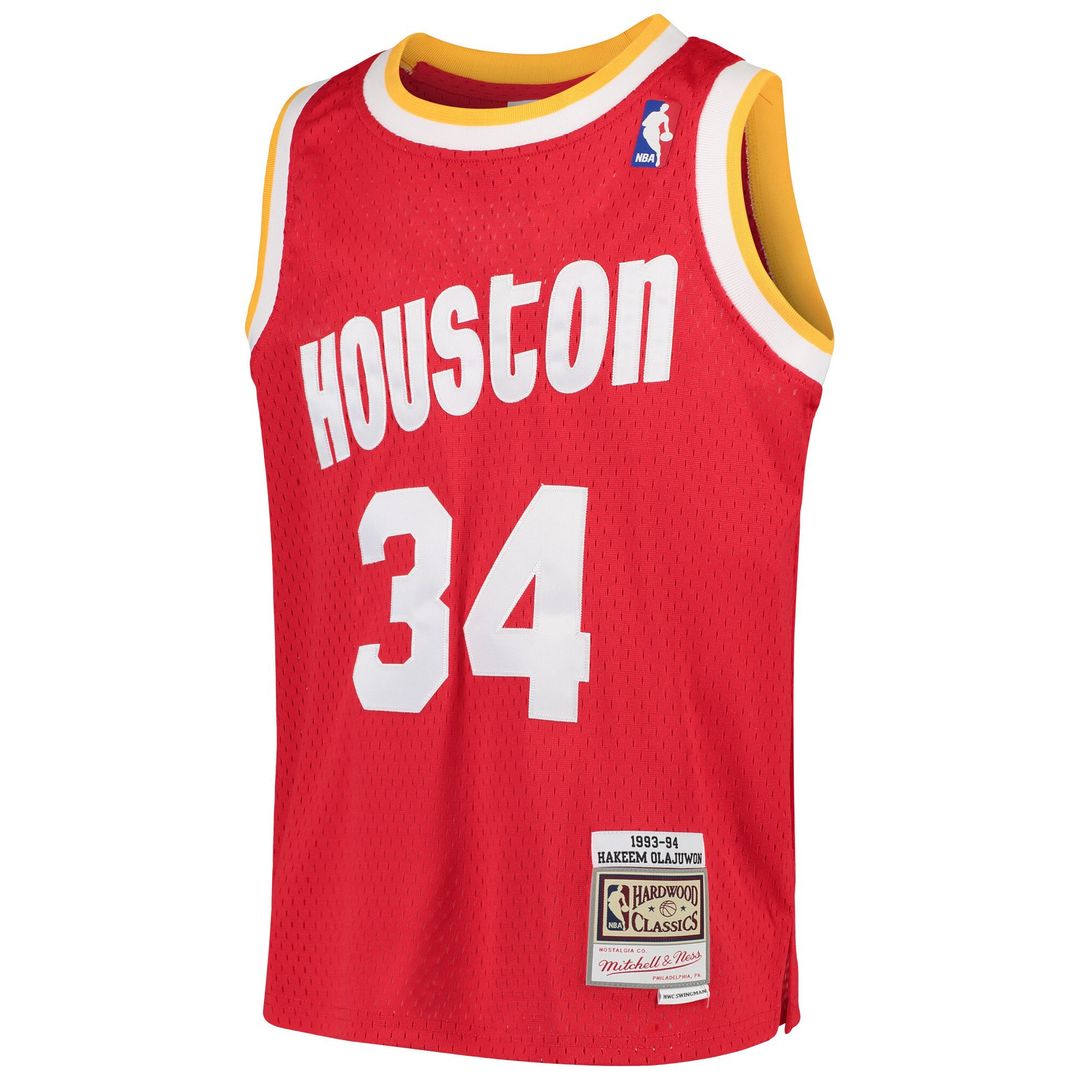 Houston Rockets Hakeem Olajuwon Mitchell & Ness Youth 1996/97 Hardwood Classics Swingman Jersey - Red