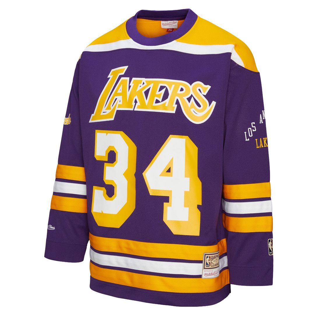Los Angeles Lakers Shaquille O'Neal Mitchell & Ness Unisex Maxxed Out Fashion Hockey Jersey - Purple
