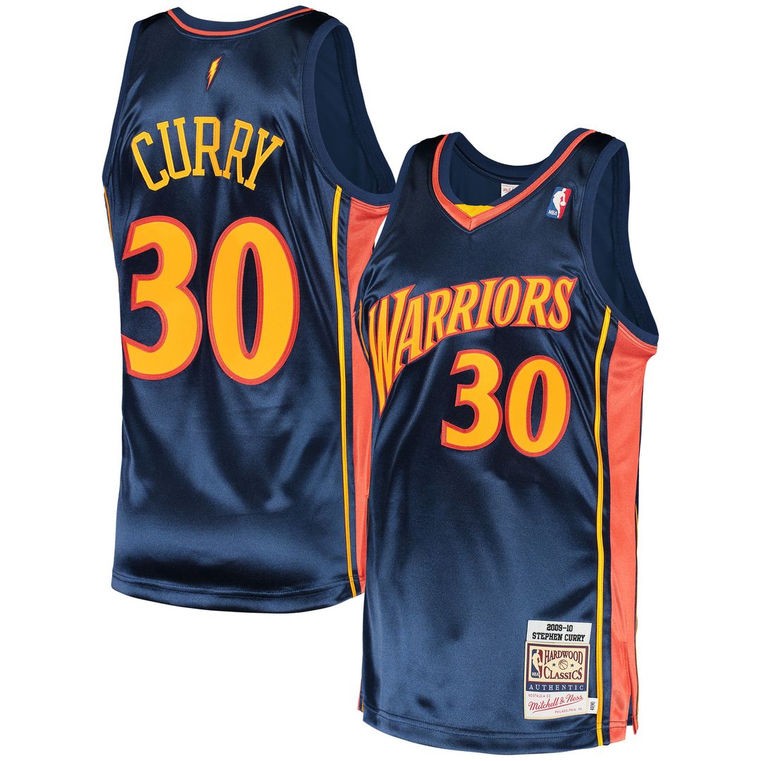 Golden State Warriors Stephen Curry Mitchell & Ness 2009/10 Hardwood Classics Authentic Jersey - Navy