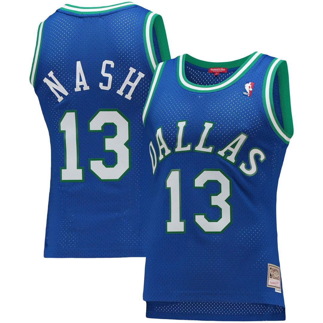 Dallas Mavericks Steve Nash Mitchell & Ness Women's 1998/99 Hardwood Classics Swingman Jersey - Blue