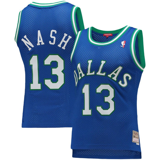 Dallas Mavericks Steve Nash Mitchell & Ness Women's 1998/99 Hardwood Classics Swingman Jersey - Blue