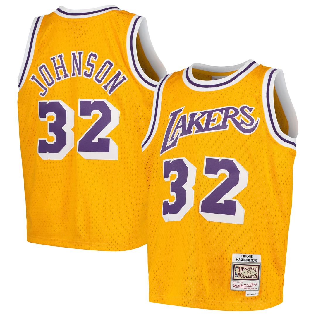 Los Angeles Lakers Magic Johnson Mitchell & Ness Youth Swingman Throwback Jersey - Gold