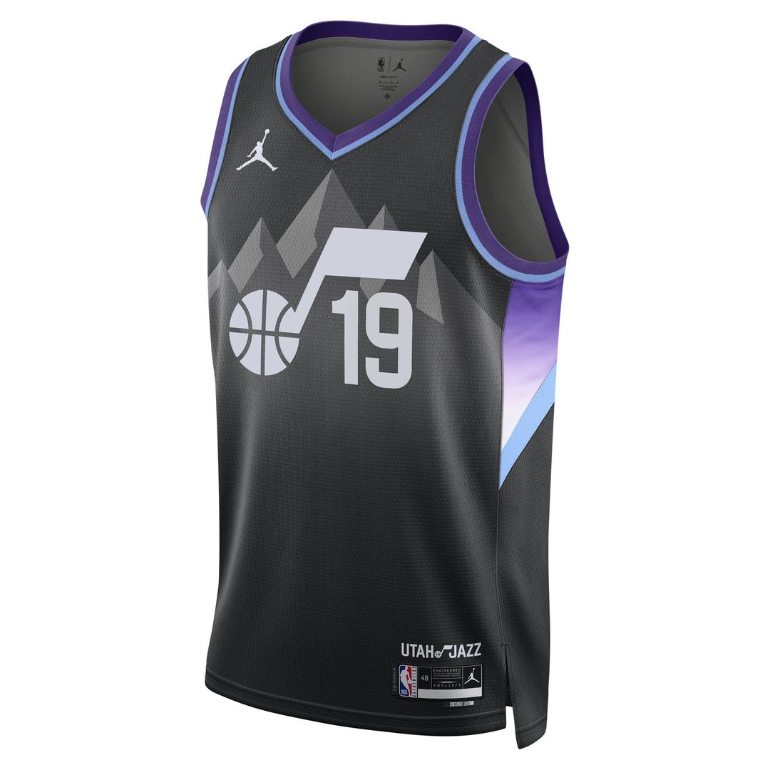Utah Jazz Ace Bailey Jordan Brand Unisex Swingman Player Jersey - Statement Edition - Black
