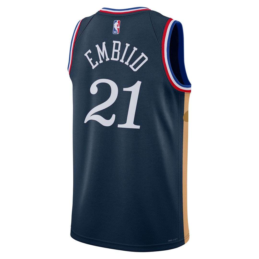 Philadelphia 76ers Joel Embiid Nike Unisex 2025/26 Swingman Jersey - Navy - City Edition