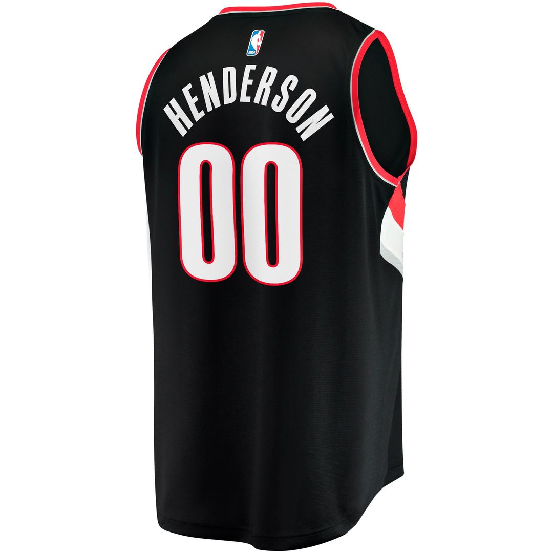 Portland Trail Blazers Scoot Henderson Fanatics Fast Break Replica Jersey - Icon Edition - Black