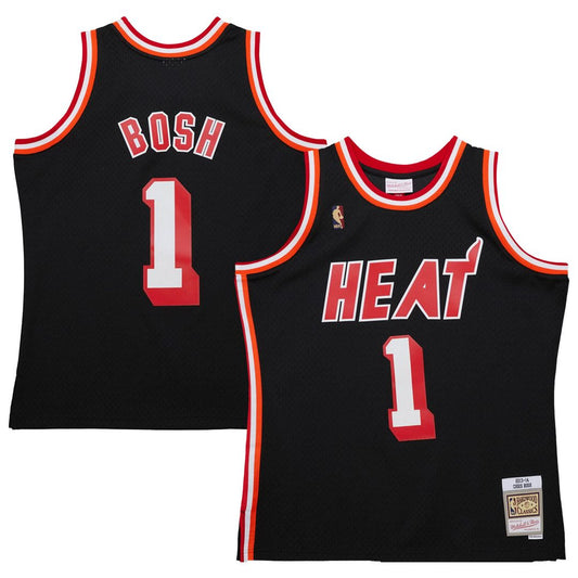 Miami Heat Chris Bosh Mitchell & Ness 2013/14 Hardwood Classics Swingman Jersey - Black