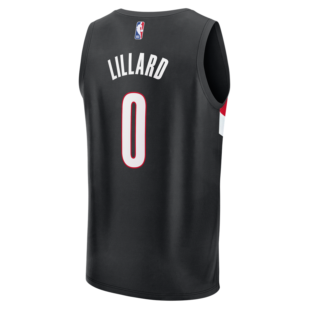 Portland Trail Blazers Damian Lillard Fanatics Youth Fast Break Replica Jersey - Black - Icon Edition