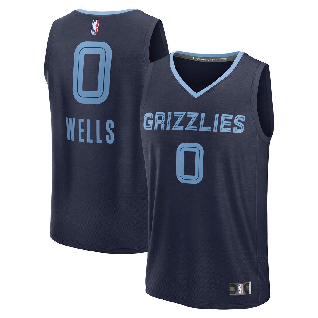 Memphis Grizzlies Jaylen Wells Fanatics Fast Break Replica Player Jersey - Icon Edition - Navy