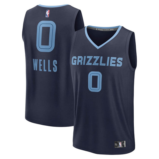 Memphis Grizzlies Jaylen Wells Fanatics Fast Break Replica Player Jersey - Icon Edition - Navy