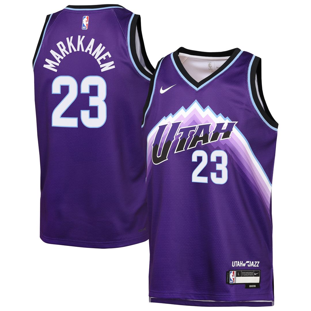 Utah Jazz Lauri Markkanen Nike Youth Icon Edition Swingman Jersey - Purple