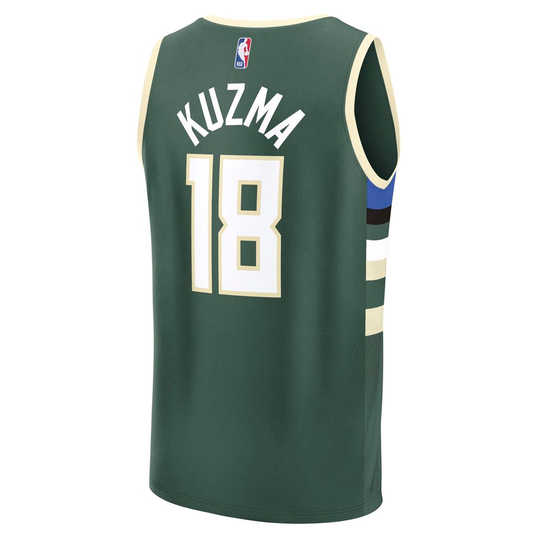 Milwaukee Bucks Kyle Kuzma Fanatics Fast Break Replica Player Jersey - Icon Edition - Hunter Green