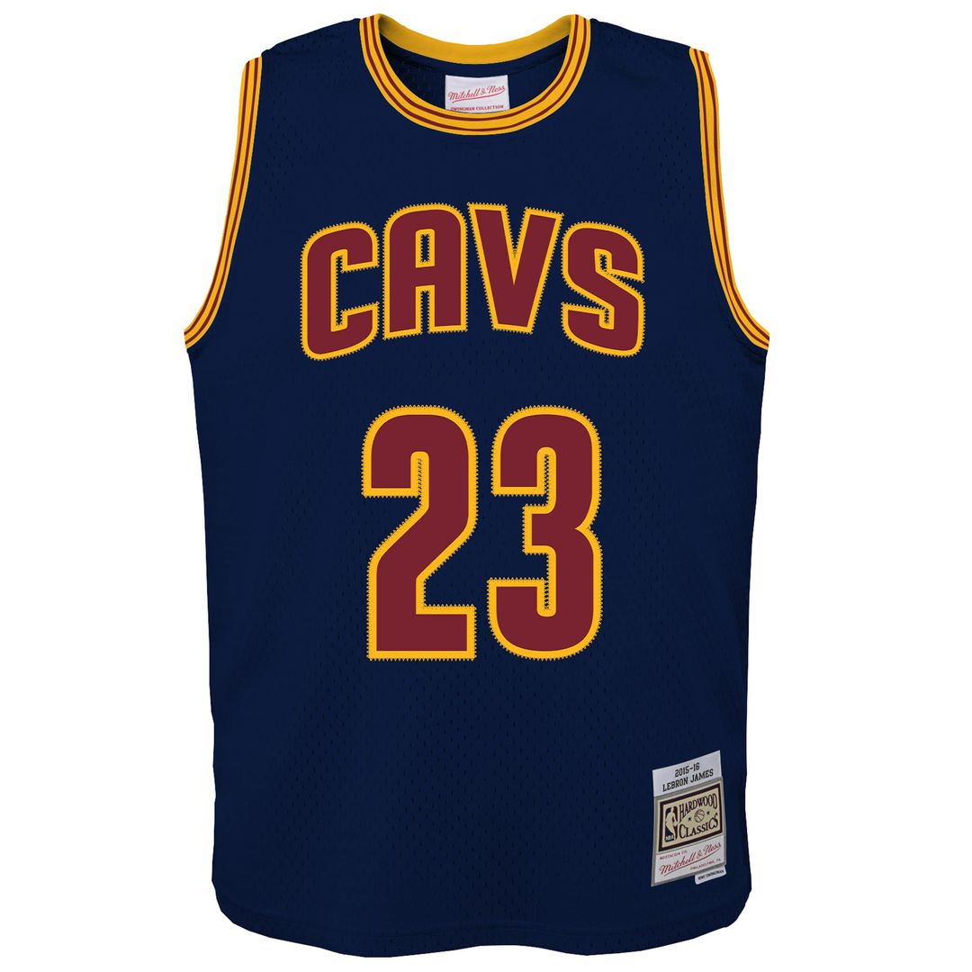 Cleveland Cavaliers LeBron James Mitchell & Ness Youth 2015/16 Hardwood Classics Swingman Jersey - Navy