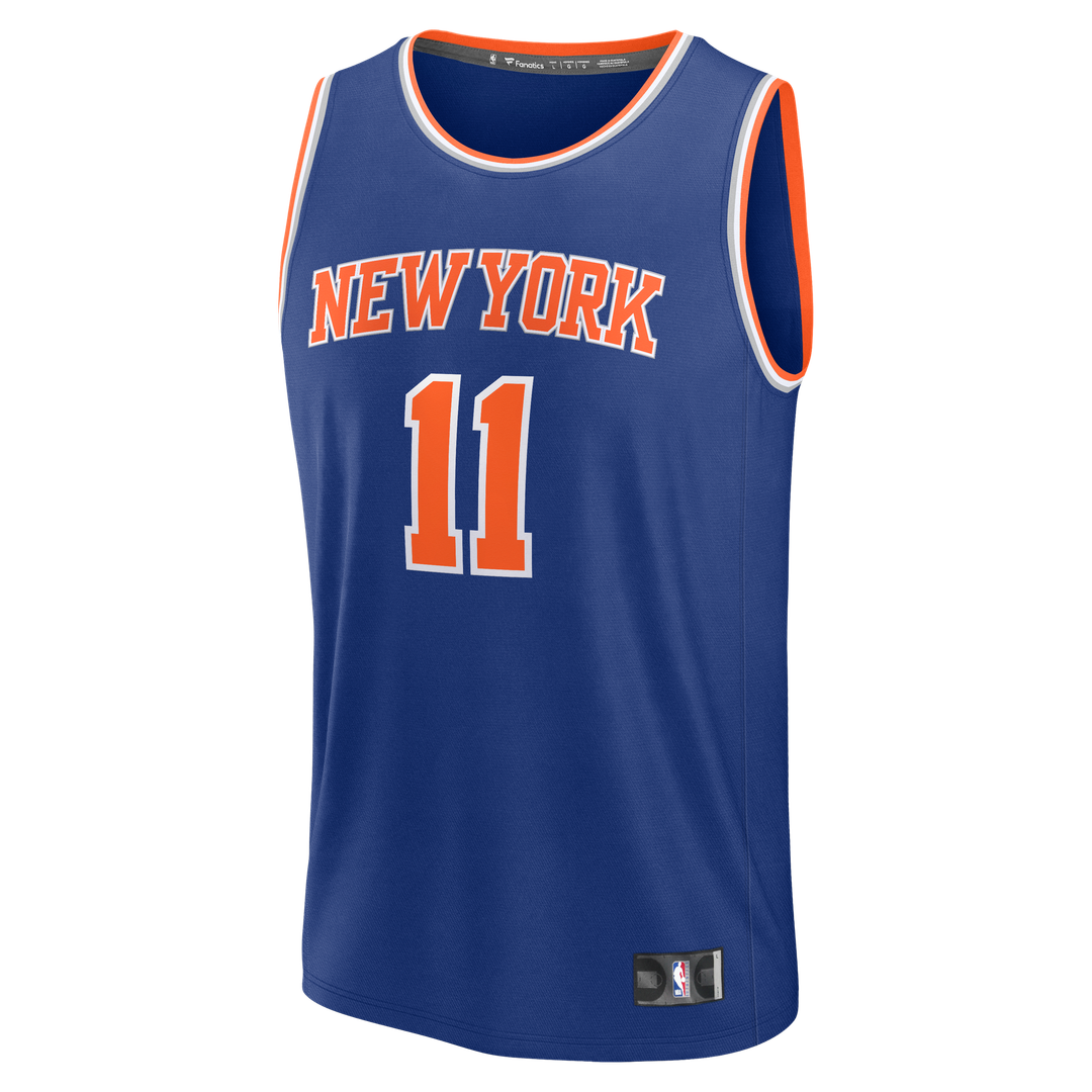 New York Knicks Jalen Brunson Fanatics Youth 2026 NBA Finals Patch Fast Break Jersey - Blue - Icon Edition