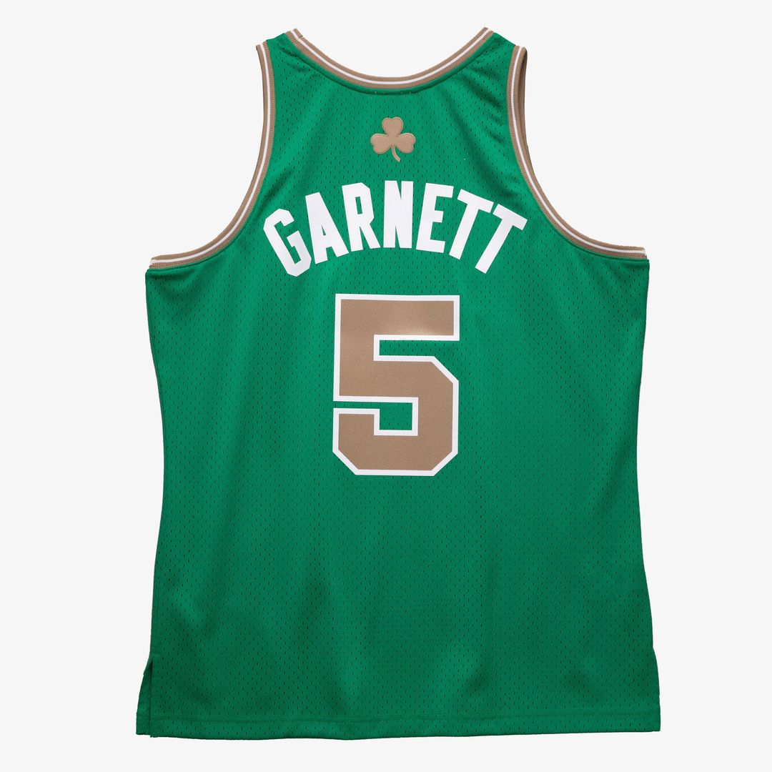 Boston Celtics Kevin Garnett Mitchell & Ness 2007 - 08 Hardwood Classics Swingman Jersey - Kelly Green