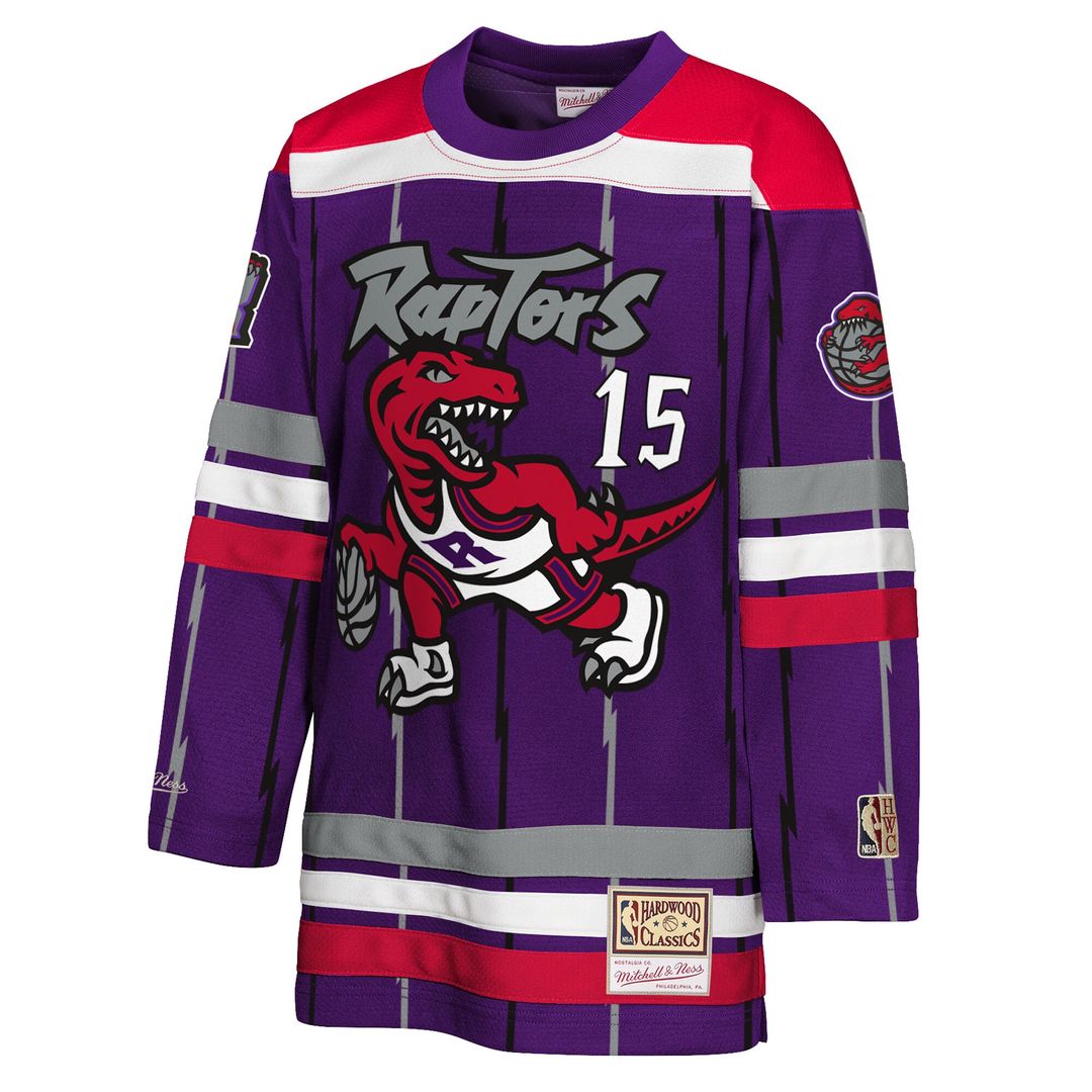 Toronto Raptors Vince Carter Mitchell & Ness Youth Maxxed Out 2.0 Fashion Hockey Jersey - Purple
