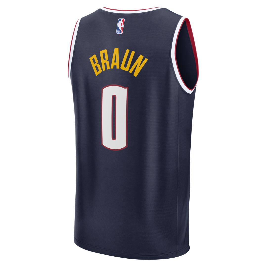 Denver Nuggets Christian Braun Fanatics Fast Break Replica Jersey - Icon Edition - Navy