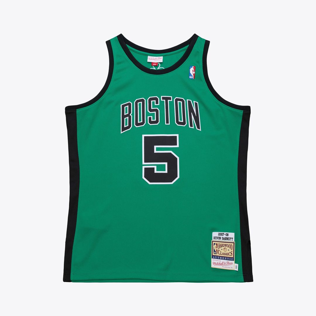 Boston Celtics Kevin Garnett Mitchell & Ness 2007 - 08 Hardwood Classics Authentic Jersey - Kelly Green