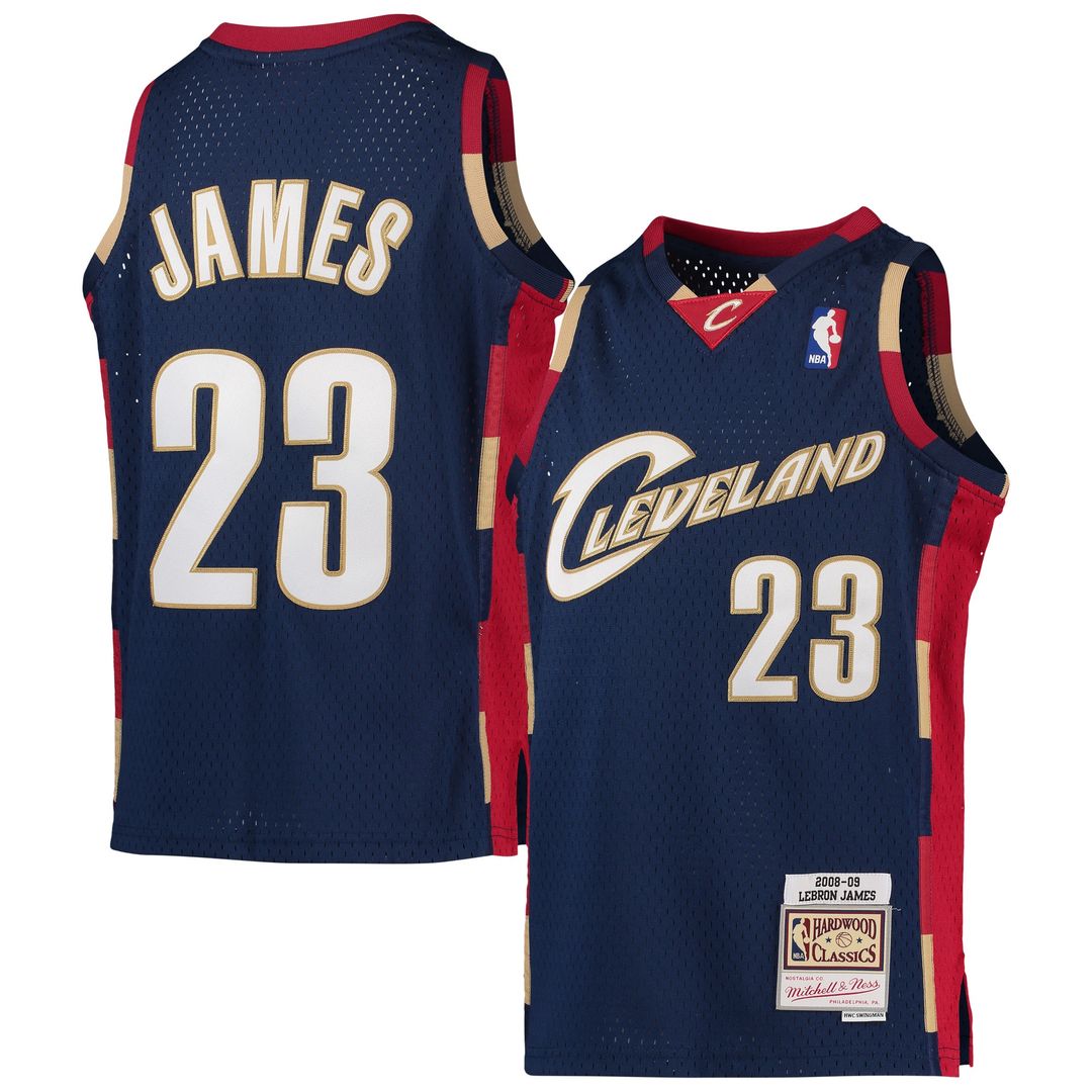 Cleveland Cavaliers LeBron James Mitchell & Ness Youth 2008 - 09 Hardwood Classics Swingman Jersey - Navy
