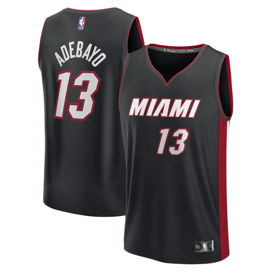 Miami Heat Bam Adebayo Fanatics Fast Break Replica Jersey - Icon Edition - Black