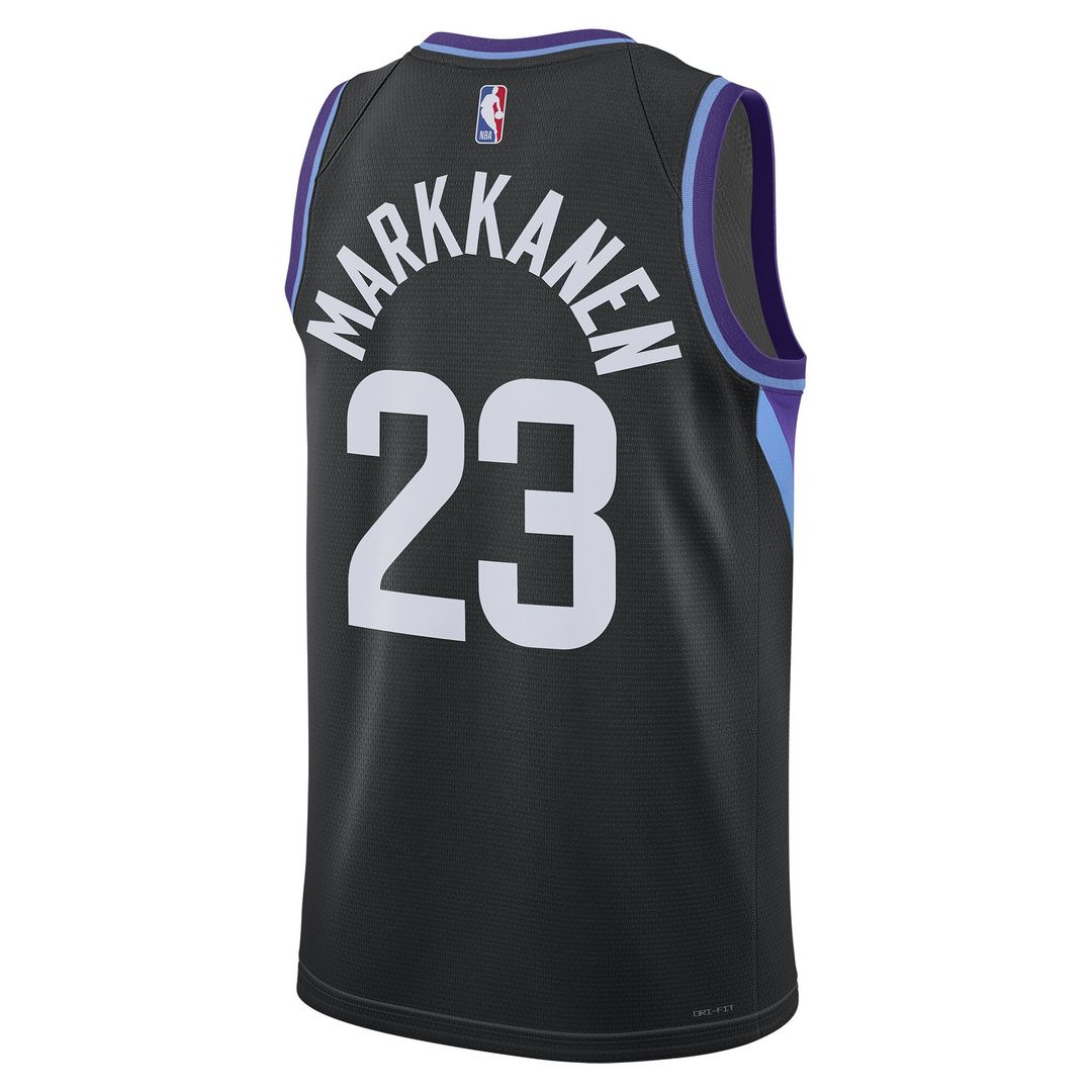 Utah Jazz Lauri Markkanen Jordan Brand Unisex 2024/25 Swingman Jersey - Statement Edition - Black