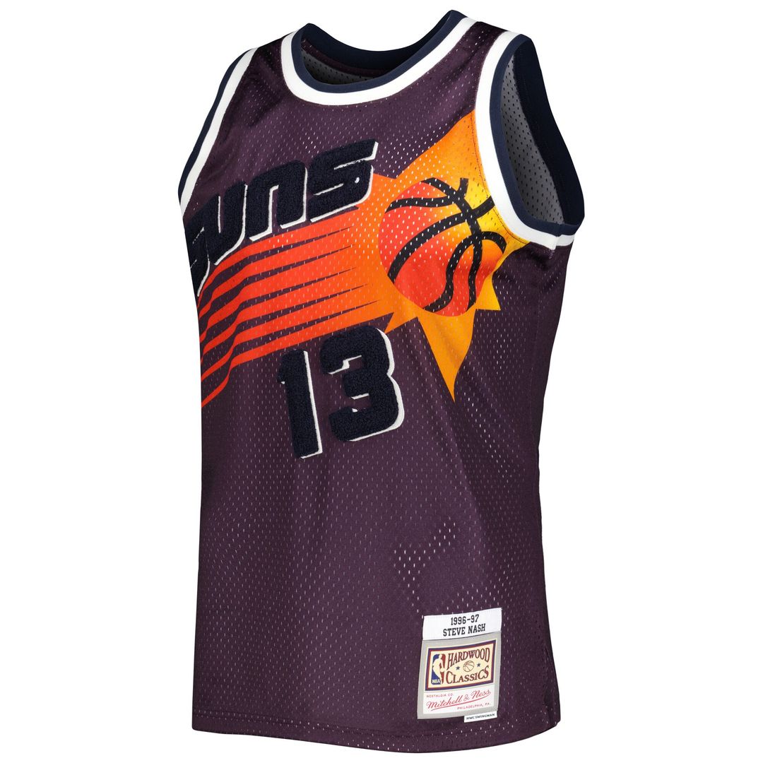 Phoenix Suns Steve Nash Mitchell & Ness 1996/97 Hardwood Classics Off - Court Swingman Jersey - Purple