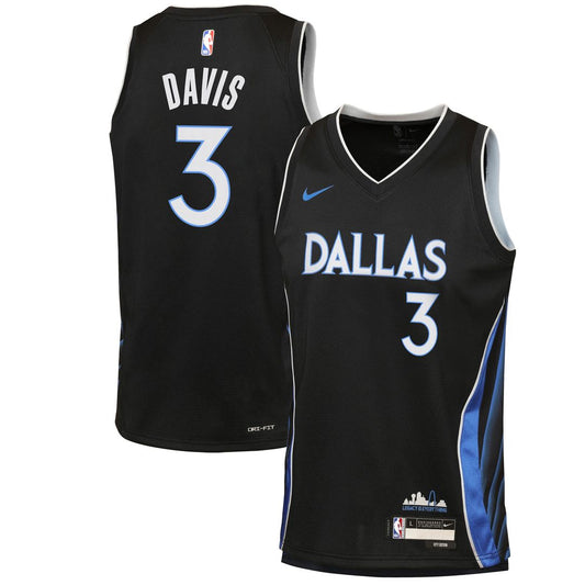 Dallas Mavericks Anthony Davis Nike Youth 2025/26 City Edition Swingman Jersey - Black