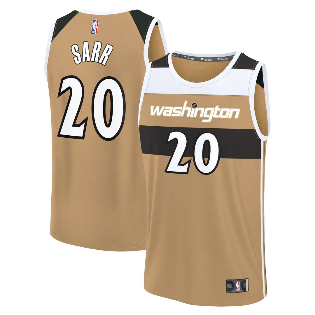 Washington Wizards Alex Sarr Fanatics 2025/26 City Edition Fast Break Jersey - Gold