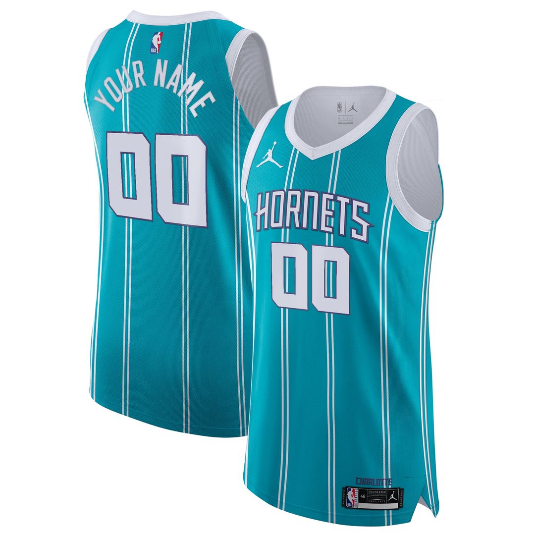 Charlotte Hornets Jordan Brand 2020/21 Authentic Custom Jersey Teal - Icon Edition